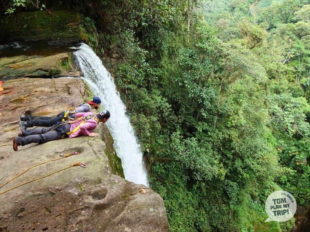 Amazon Gateway - Mocoa - Tom and Adrien on the top of Fin Del Mundo waterfall