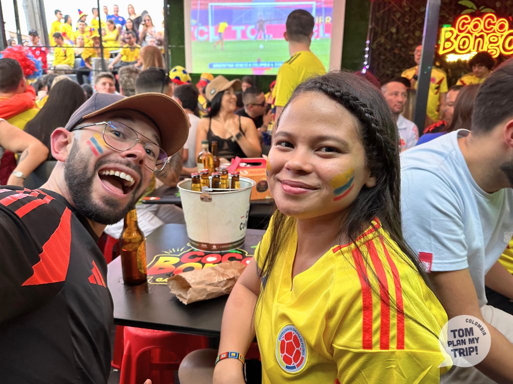Colombian Football in Manizales Coffee Region Colombia - Tom Aleja in Bar