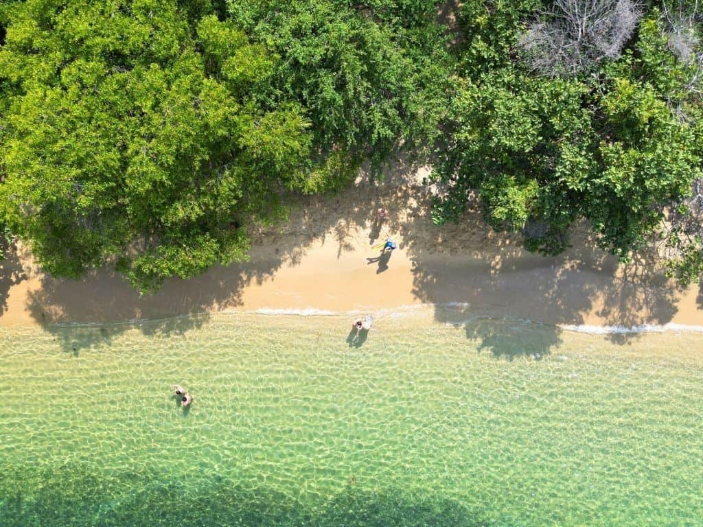 East Caribbean Coast - Tayrona park - Playa cinto beach drone view