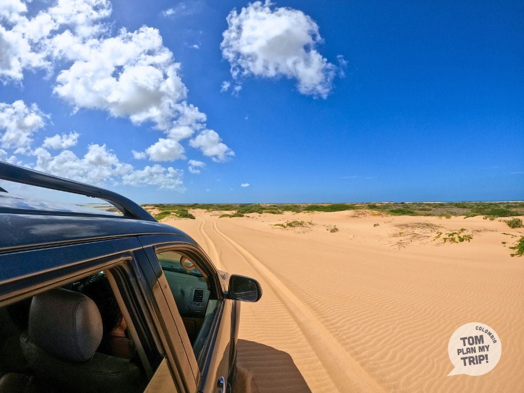 Jeep in Dunas de Taroa - Punta Gallinas La Guajira Desert Colombia - Eastern Caribbean Coast