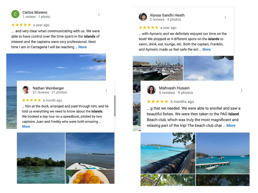 Reviews Aymeric Itinerary and capitains