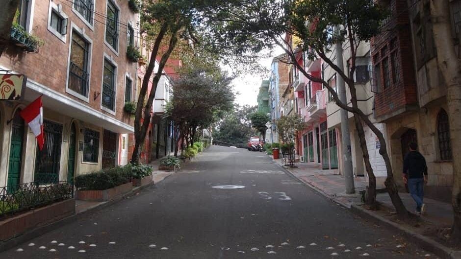 Streets-with-restaurants-in-La-Macarena-Bogota