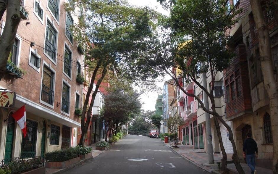 Streets-with-restaurants-in-La-Macarena-Bogota