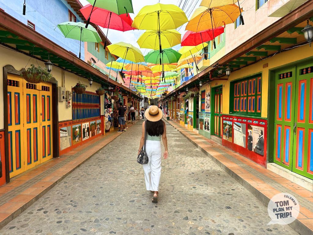 Umbrellas Street Guatape Antioquia Colombia