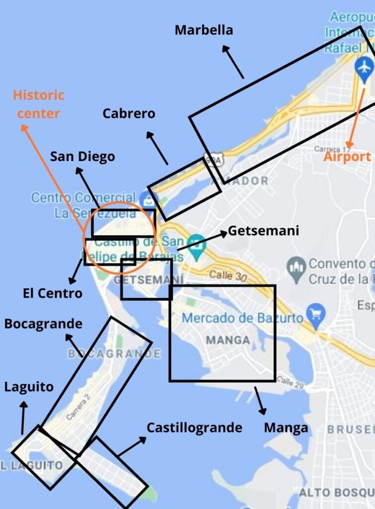 Where to stay in Cartagena MAP