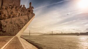 The waterfront and the Monument to the Discoveries, Lisbon, Portugal